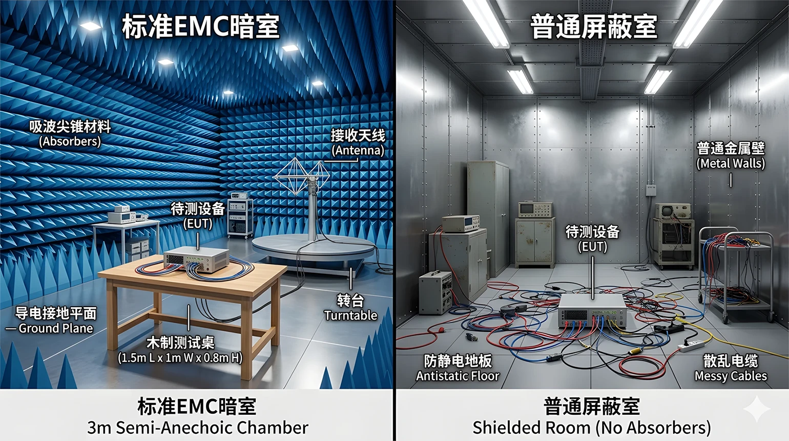 EMC测试环境与实验室规划示意图