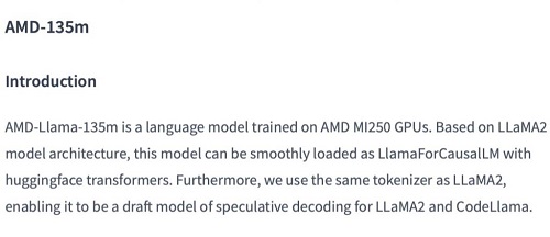 AMD 推出自家首款小语言模型“Llama-135m”